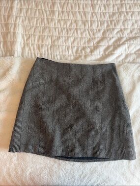 THE LIMITED Classic Black and White Herringbone RECYCLED WOOL Mini Skirt